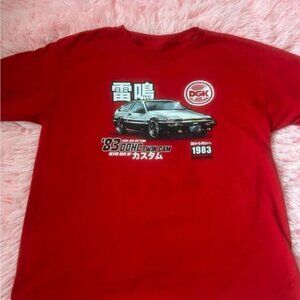 DGK Red Graphic Tee with Car Design